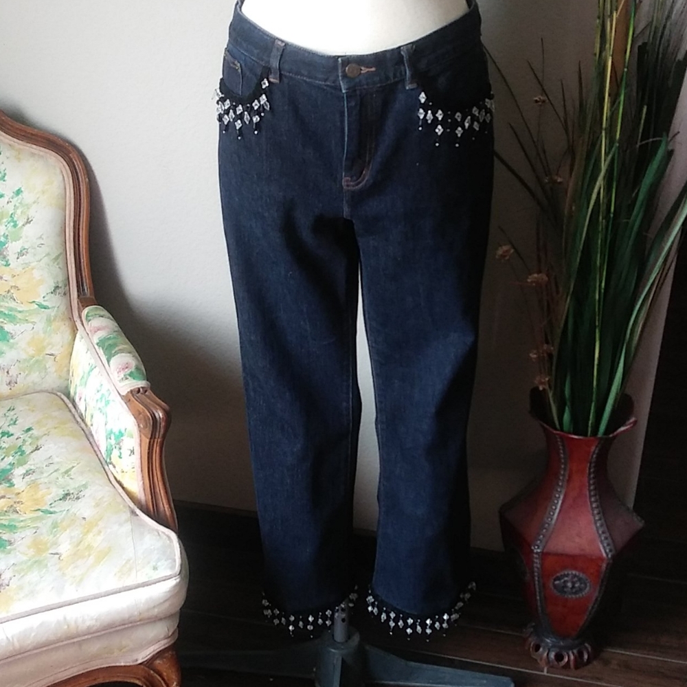Up Cycled by Dama Fortuna Dark Wash Boot Cut Jeans